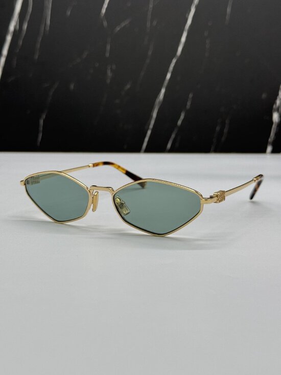 NEW MIU MIU MU56ZS 5AK04M GREEN GOLD SUNGLASSES MIU MIU MU 56ZS 5AK04M main image 7